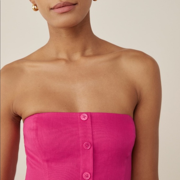 NWT Reformation Prescott linen dress in pink, size 0 - Picture 4 of 4